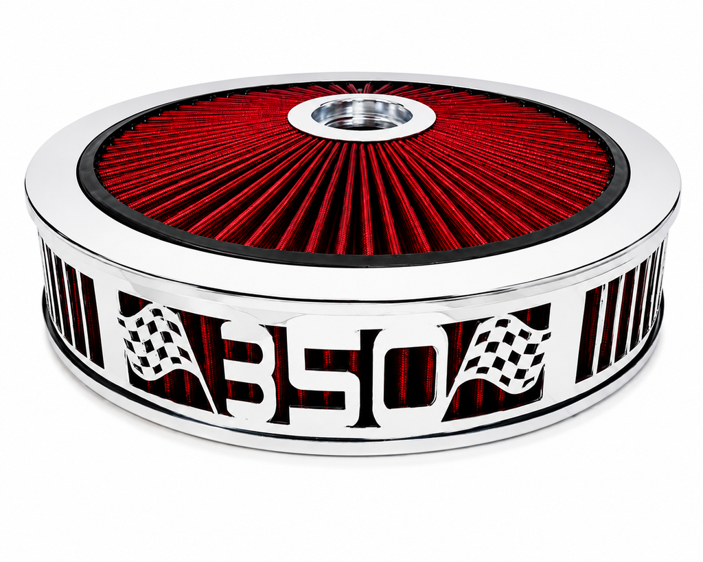 Blingz Beauty Bandz Red & Chrome Air Filter Assembly – Chevy 350 - 750047 - Granatelli Motor Sports