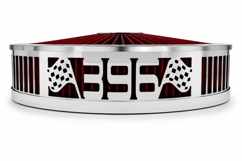 Blingz Beauty Bandz Red and Chrome Air Filter Assembly , 396 - 750048 - Granatelli Motor Sports