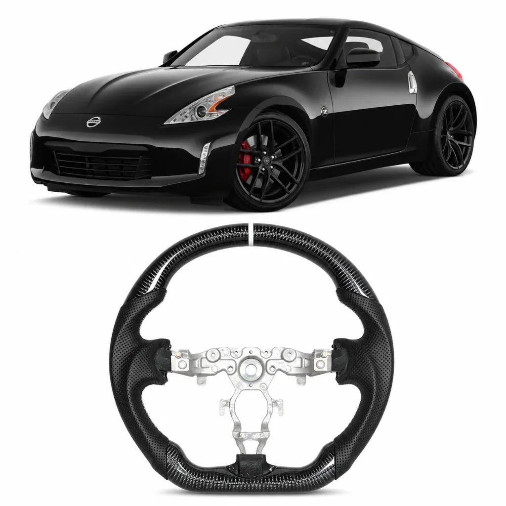 White Line Carbon Fiber Steering Wheel for Nissan 370Z Z34 2008-2020