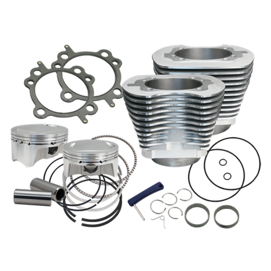 S&S Cycle 07-17 BT 107in Bolt-In Big Bore Kit - Silver