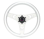 NRG Aluminum Steering Wheel 330mm - Arow Cutout - Ergonomic Grip - Anadized Silver