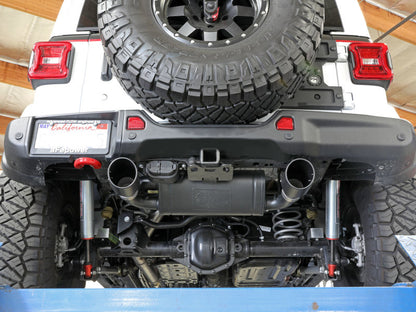 aFe Rebel Series 409 Stainless Steel Cat-Back Exhaust 18-21 Jeep Wrangler JL 2.0L (t) - Black Tip