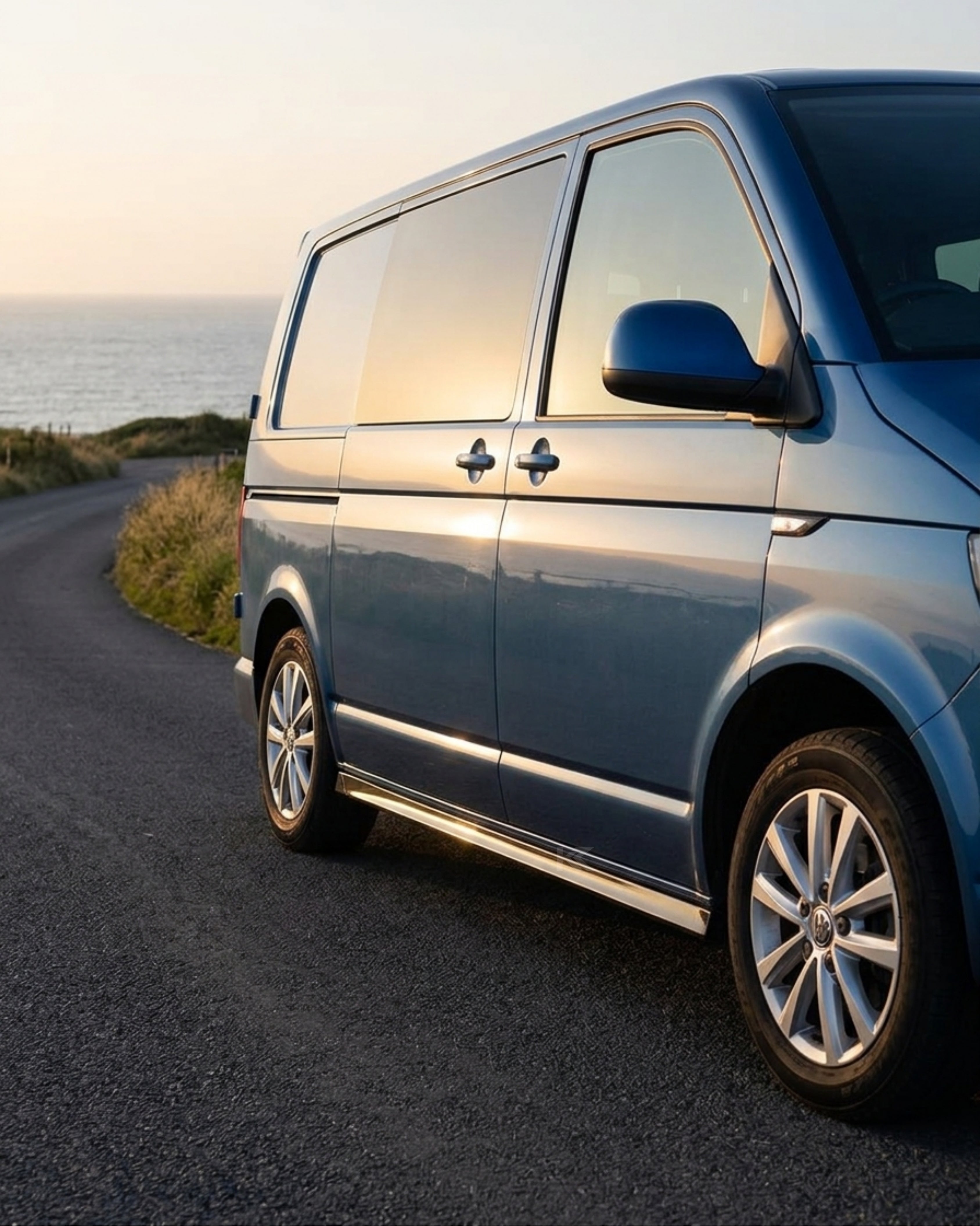 Carbon Fiber Side Skirt Extensions for VW Transporter T6 / Multivan / Caravelle (2015–2020)