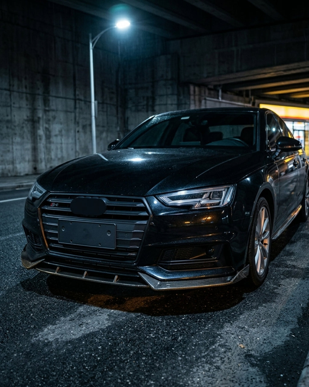 Audi A4 B9 S-Line / S4 Sedan (2017-2018) Carbon Fiber Front Lip – 3PC Aero Splitter Kit