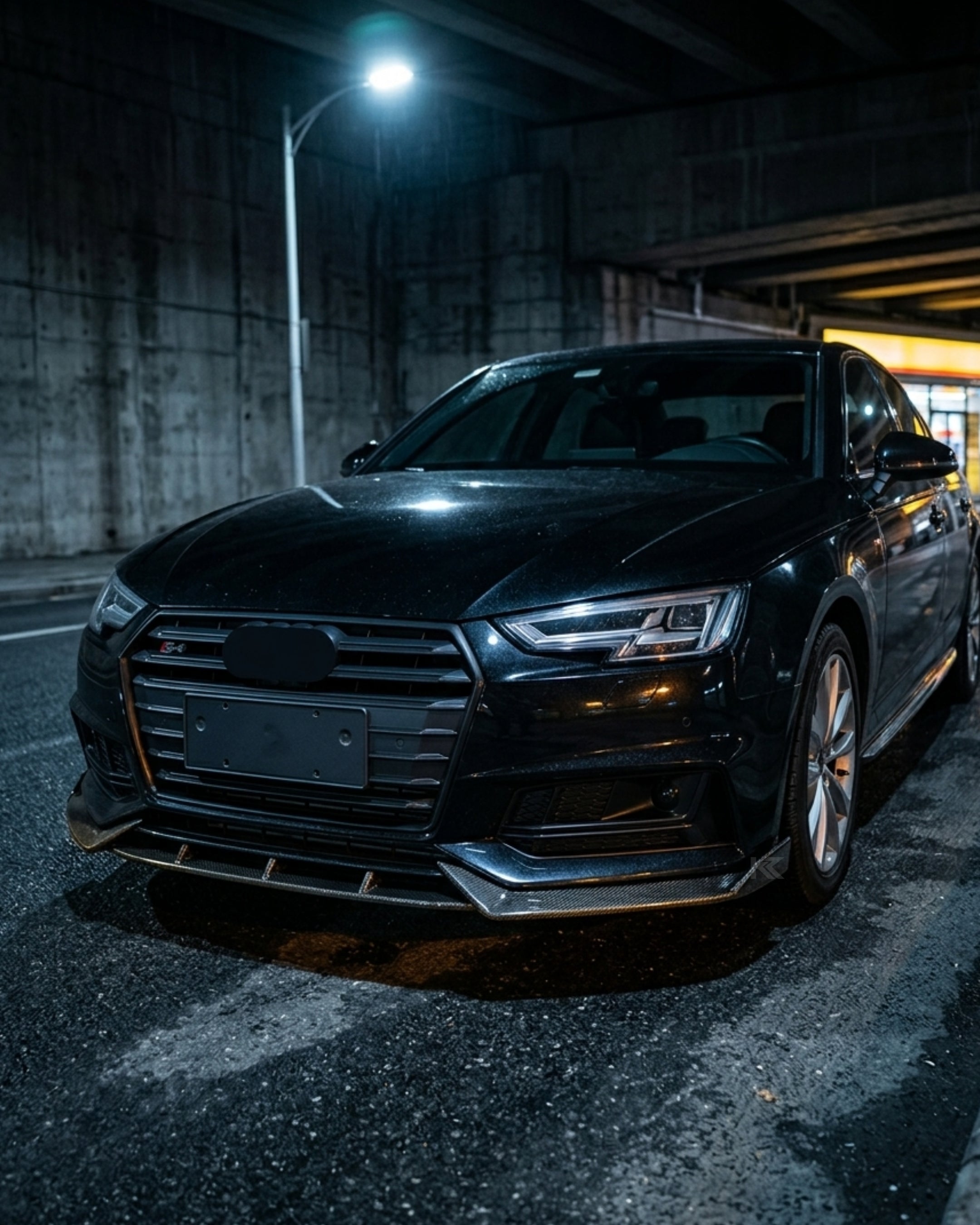 Audi A4 B9 S-Line / S4 Sedan (2017-2018) Carbon Fiber Front Lip – 3PC Aero Splitter Kit
