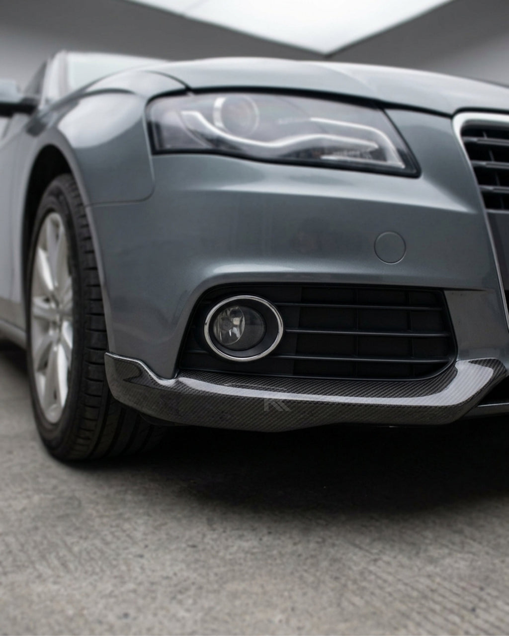 Audi A4 B8 Carbon Fiber Gloss Black Front Bumper Splitter 2012 - 2016
