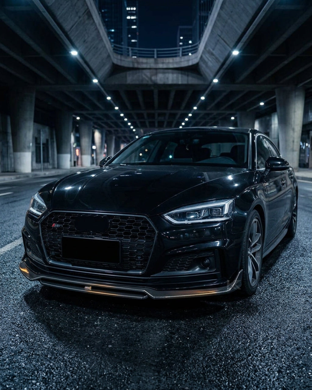 Audi A5 S-Line / S5 B9 Carbon Fiber M&L Style Front Bumper Diffuser Lip 2017 - 2019
