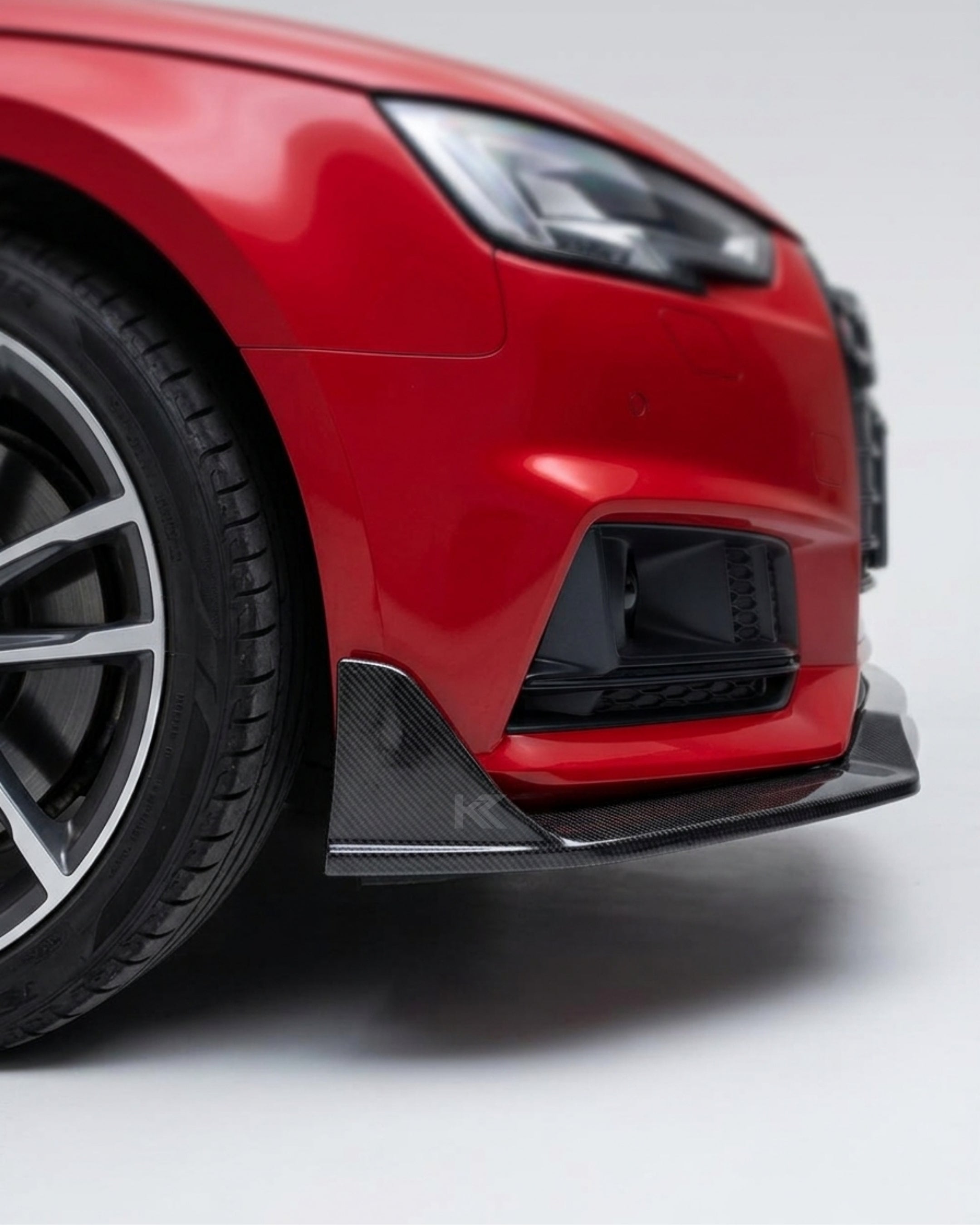Audi A4 B9 S-Line / S4 Sedan Carbon Fiber J-Style Front Valance Lip 2017 - 2019
