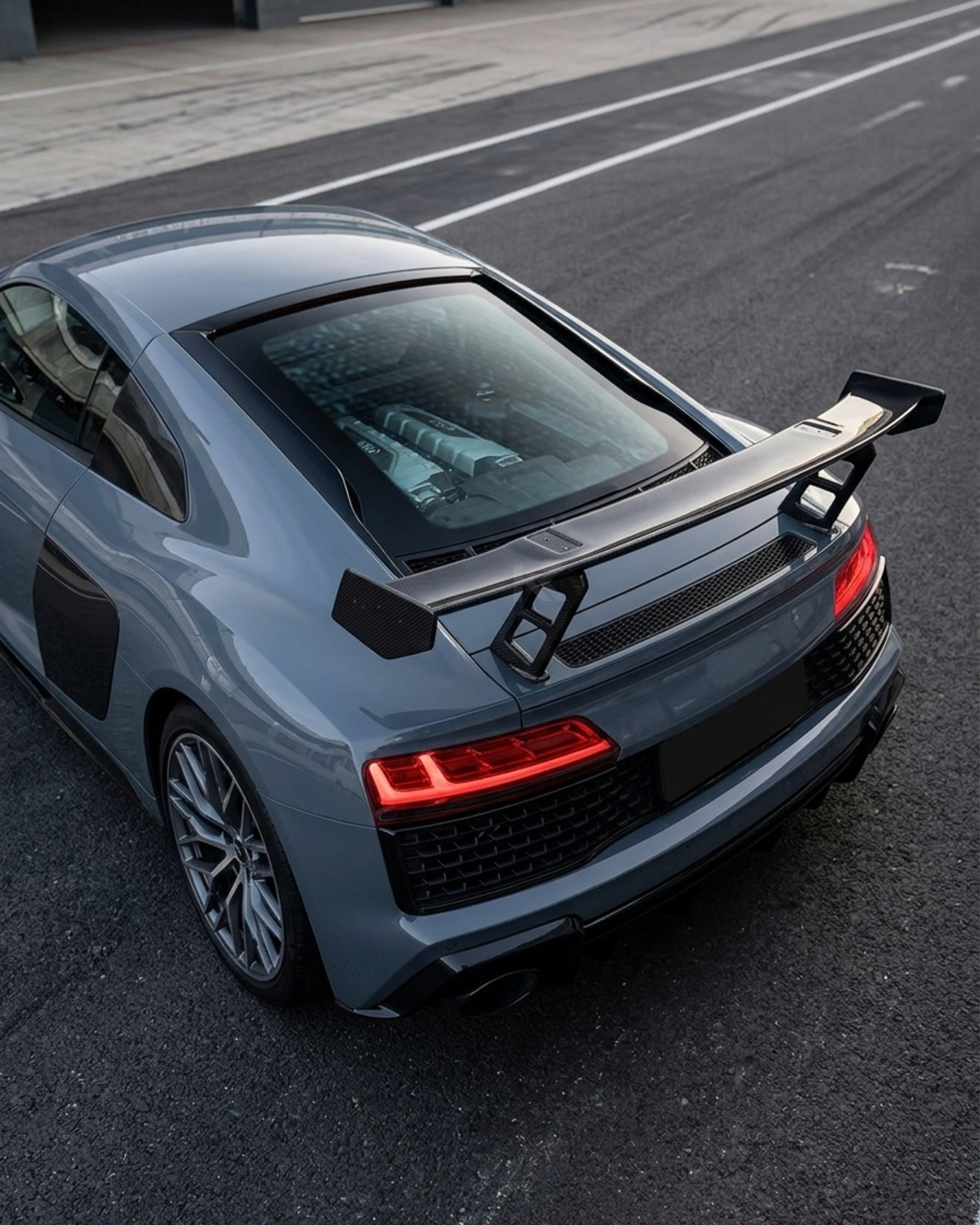 Audi R8 V10 Coupe 4S Gen 2 Facelift Dry Carbon Fiber High Rear Wing Spoiler 2019 - 2023