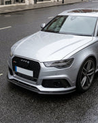 Audi RS6 C7 Carbon Fiber Front Center Lip – Gloss Black Splitter (2013–2016)