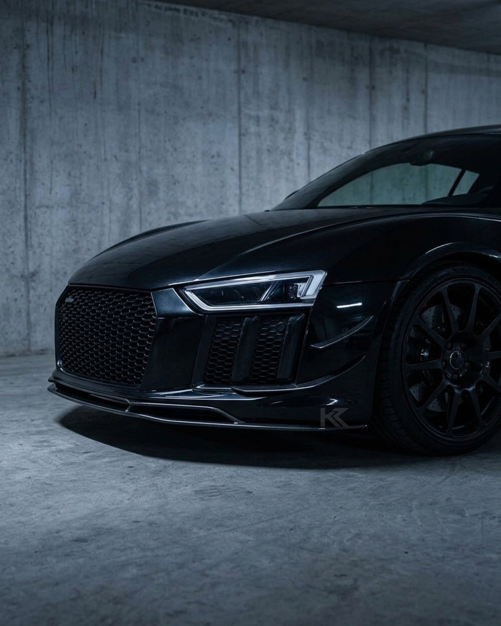 Audi R8 V10 Coupe 4S Gen 2 Carbon Fiber Custom-Style Front Bumper Lip Splitter Set 2016 - 2018