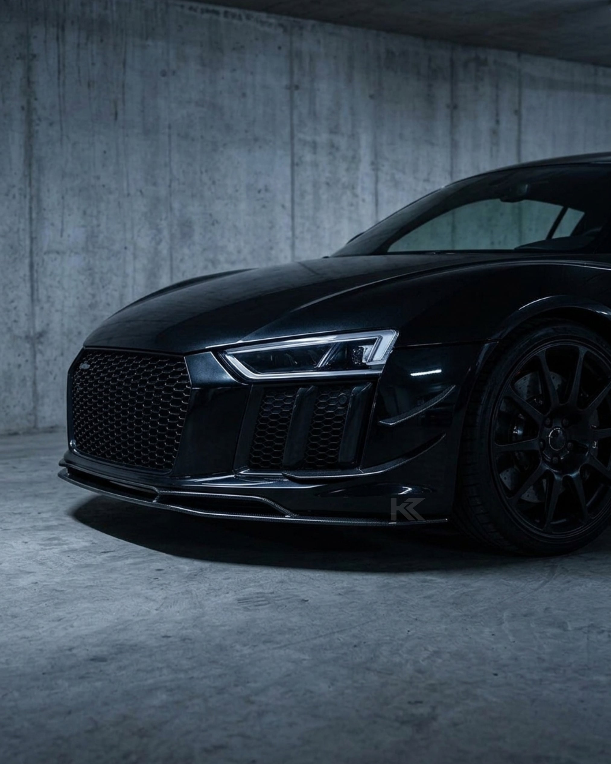 Audi R8 V10 Coupe 4S Gen 2 Carbon Fiber Custom-Style Front Bumper Lip Splitter Set 2016 - 2018