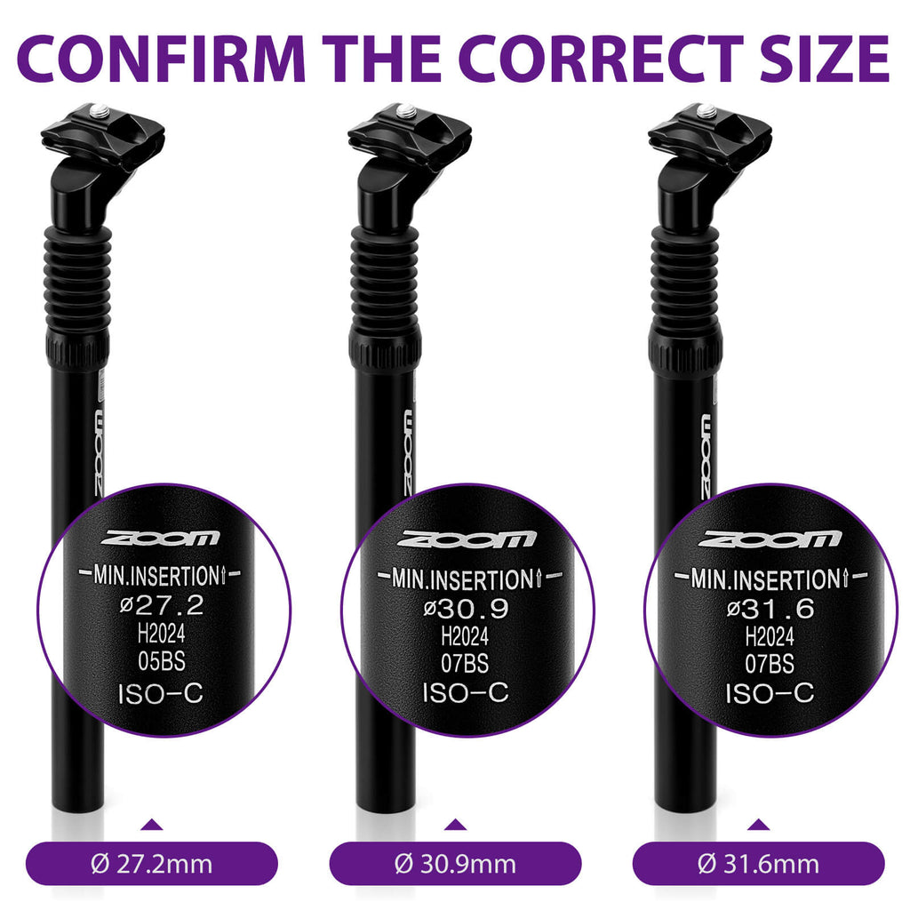 ZOOM Suspension Seatpost Ø27.2/30.9/31.6mm × 350mm