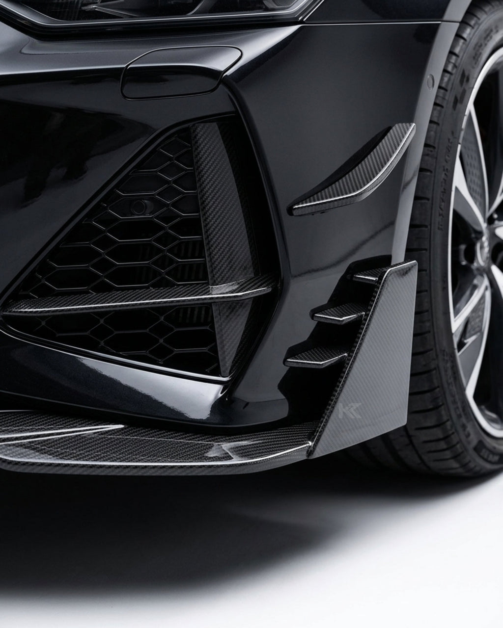 Audi RS7 C8 Sportback 4-Door Pre-Preg Dry Carbon Fiber Front Bumper Diffuser Lip Set 2019 - 2021