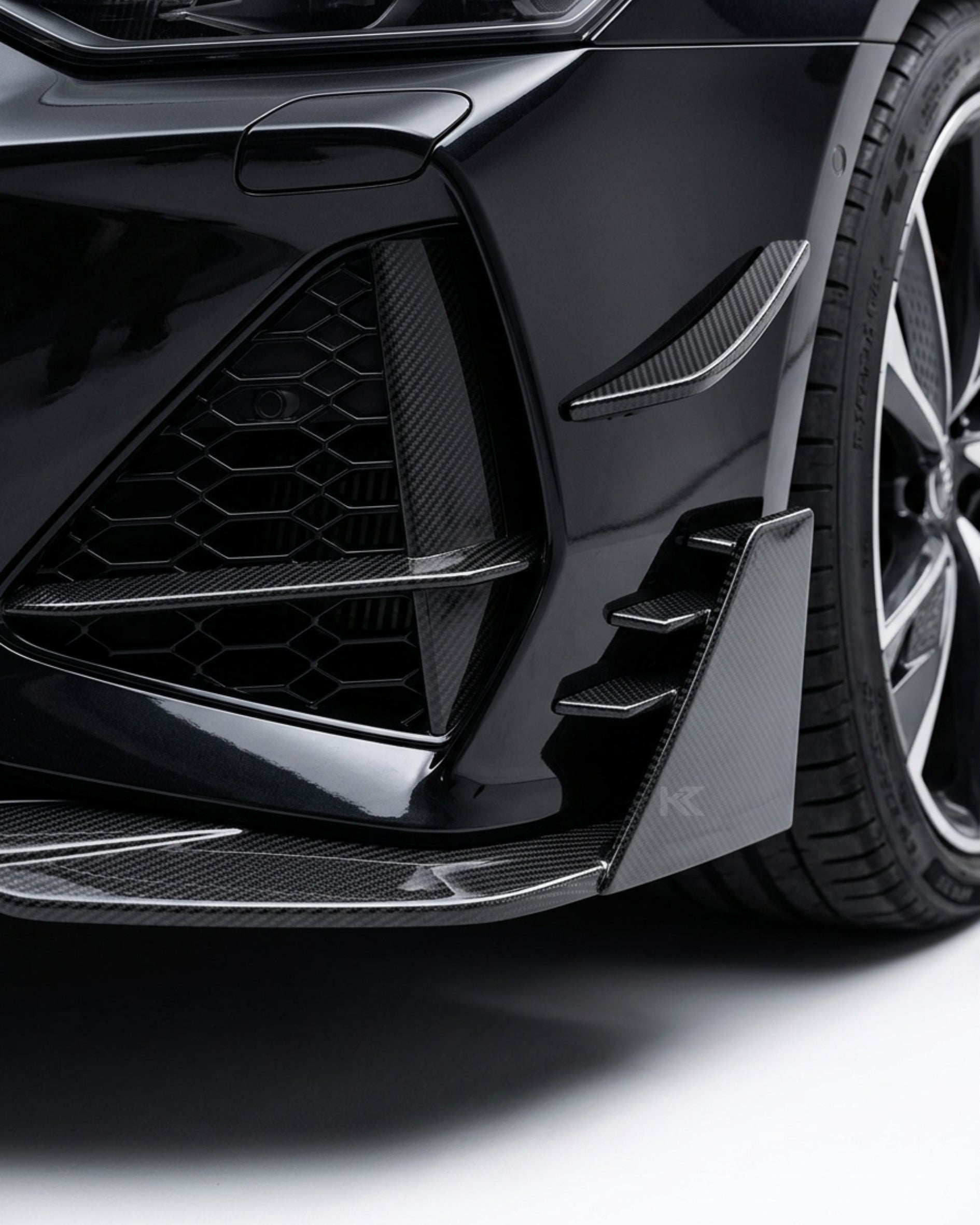 Audi RS7 C8 Sportback 4-Door Pre-Preg Dry Carbon Fiber Front Bumper Diffuser Lip Set 2019 - 2021