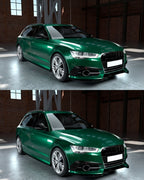 Audi A6 C7 S-Line / S6 Sedan Carbon Fiber A-Style Front Bumper Canard Fins 2015 - 2018