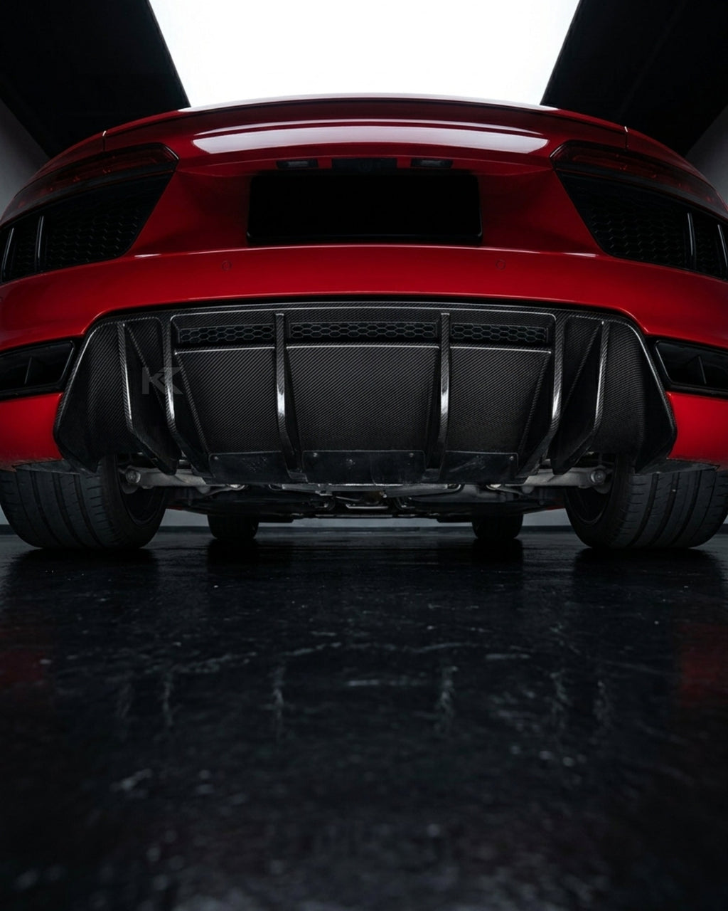 Audi R8 V10 Coupe 4S Gen 2 Dry Carbon Fiber Custom-Style Rear Bumper Lip Diffuser 2016 - 2018