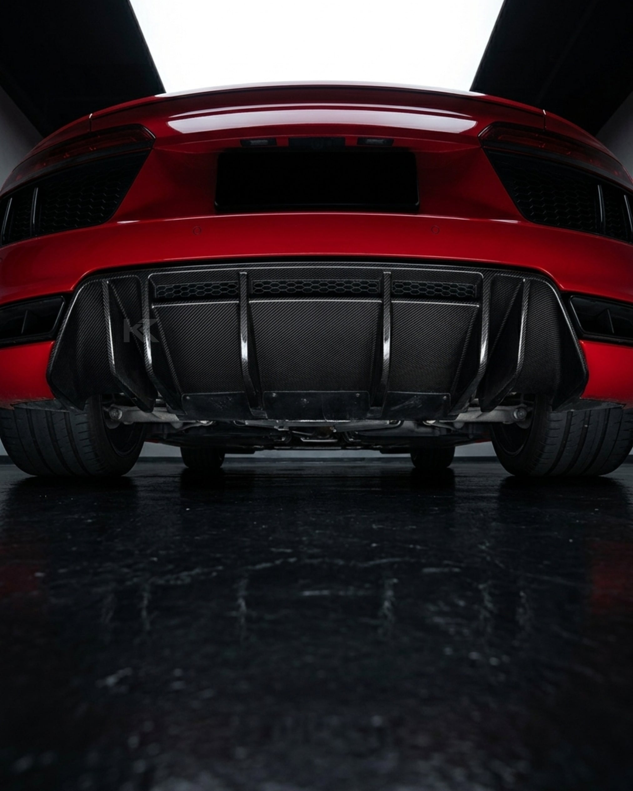 Audi R8 V10 Coupe 4S Gen 2 Dry Carbon Fiber Custom-Style Rear Bumper Lip Diffuser 2016 - 2018