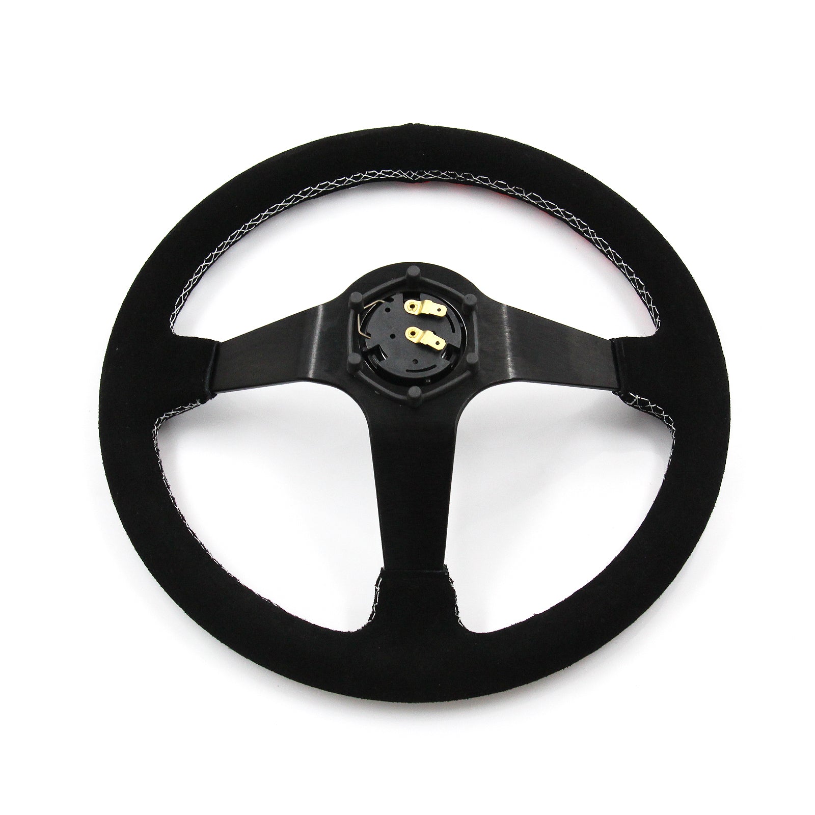 Have Faith Infiniti G35 G37 Suede 3"Deep Dish Steering Wheel + Quick Release Short Hub Adapter - Bull Boost Performance