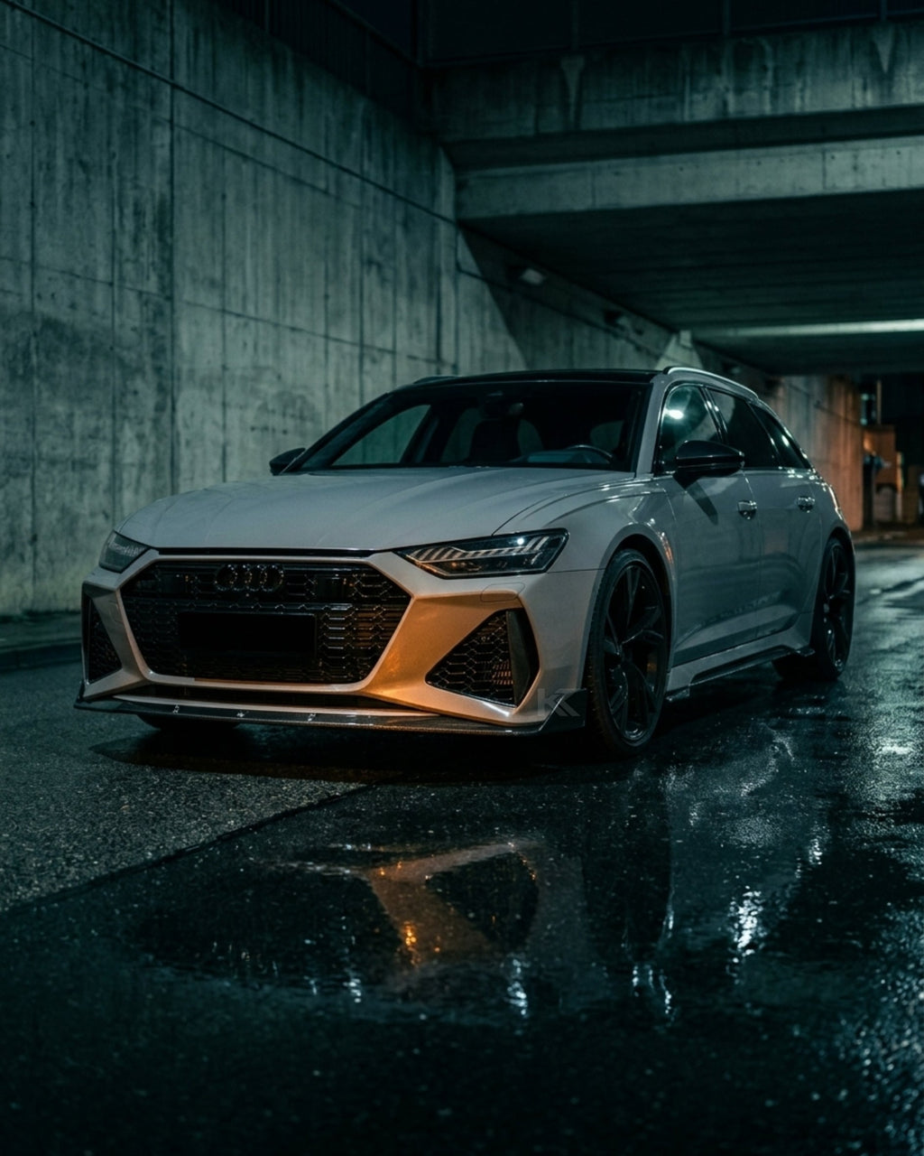 Audi RS6 C8 Avant Wagon Pre-Preg Dry Carbon Fiber Front Bumper Lip Spoiler 2019 - 2021