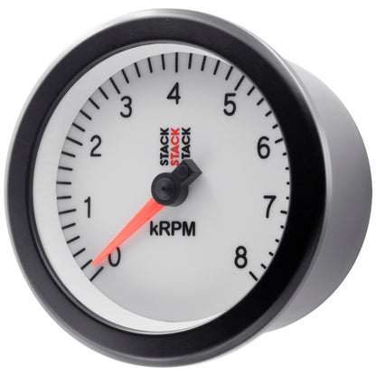 Autometer Stack Sport 88mm 0-8K RPM Tachometer - White