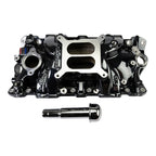 Edelbrock Chevy SB Performer EPS Manifold w/ Oil Fill Tube - Black Plasma