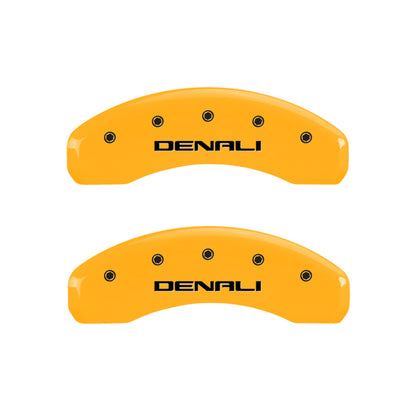 MGP 4 Caliper Covers Engraved Front & Rear Denali Yellow Finish Black Char 2009 GMC Savana 1500