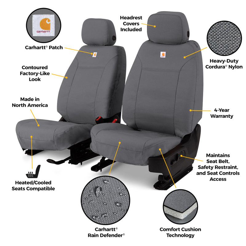 Covercraft 24-26 Ford F250/350/450/550 Carhartt Super Dux PrecisionFit Seat Covers - Gravel