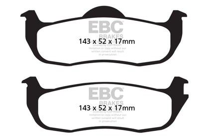 EBC 04-05 Infiniti QX56 5.6 Ultimax2 Rear Brake Pads