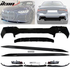2021-2025 BMW G22 G23 4-Series Gloss Black Front Rear Lip + Side Skirt
