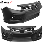2016-2021 Honda Civic Sedan Front + Rear Bumper Cover + Side Skirts