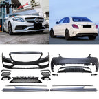2015-2016 Benz W205 C63 Style Full PDC Front +Rear Bumper+Side Skirts