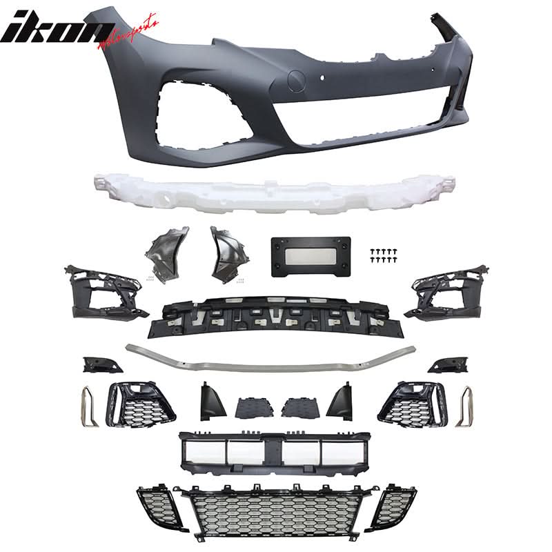 2019-2022 BMW G20 Black M340 Front Rear Bumpers M-Tech Side Skirts