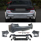 2019-2022 BMW G20 Sedan M-Tech Black Front Rear Bumper Side Skirts