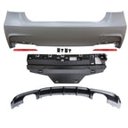 2012-2018 BMW F30 3 Series MP Style Diffuser Twin Muffler Rear Bumper
