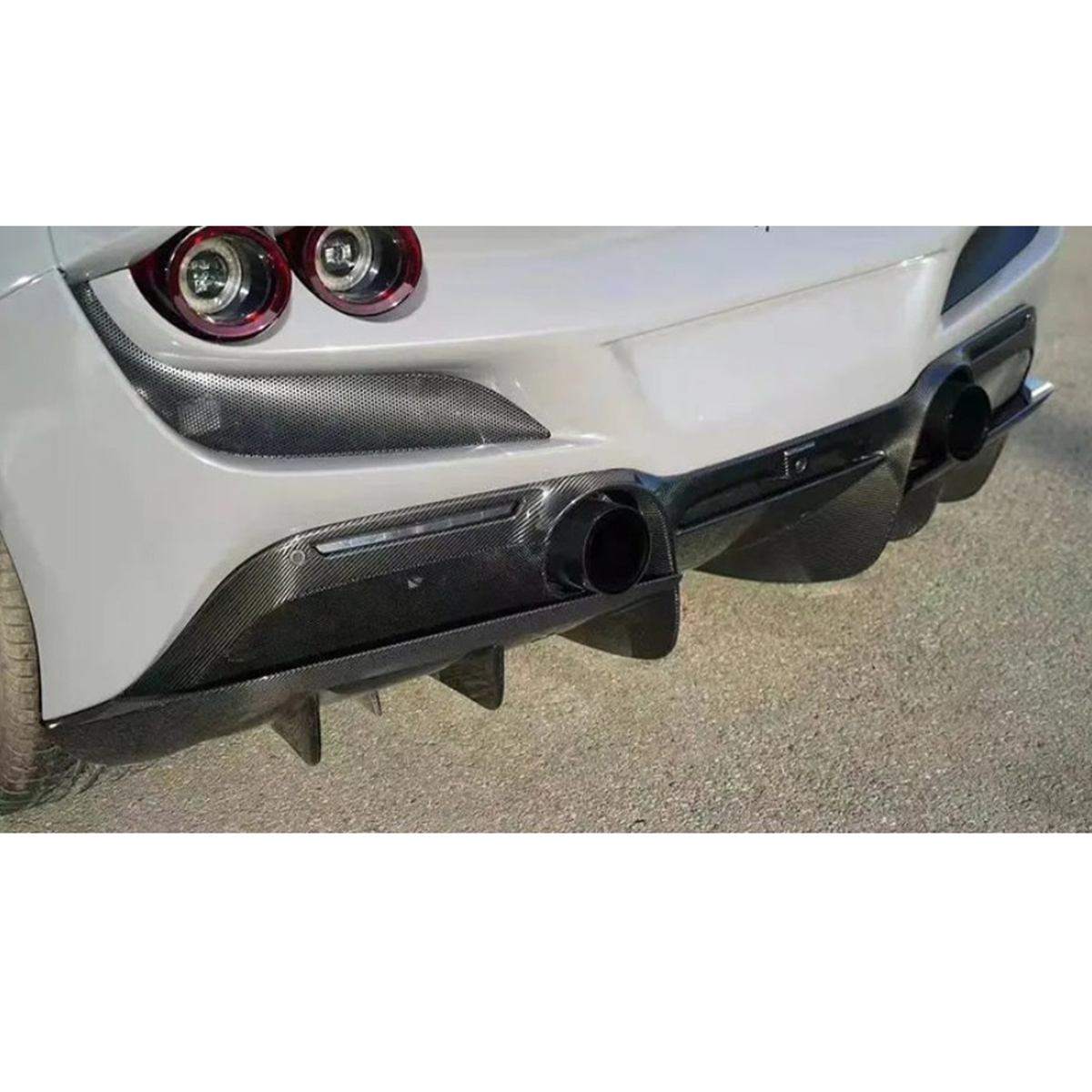 N Style Carbon Fiber Rear Diffuser for Ferrari F8 Tributo by Stratec Systems
