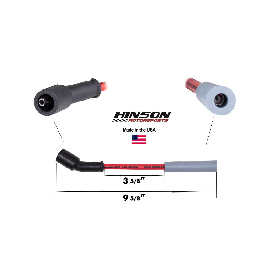 Hinson Motorsports Red 8.5mm Spark Plug Wires – LS1-LS7, LSA & Gen V LT, Straight or 45° Boot