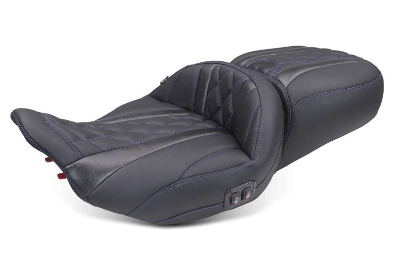 Mustang 23-26 Harley CVO Road Glide Street Glide Heated Deluxe Diamond ST 1pc 2Up Blk w/SB Thread