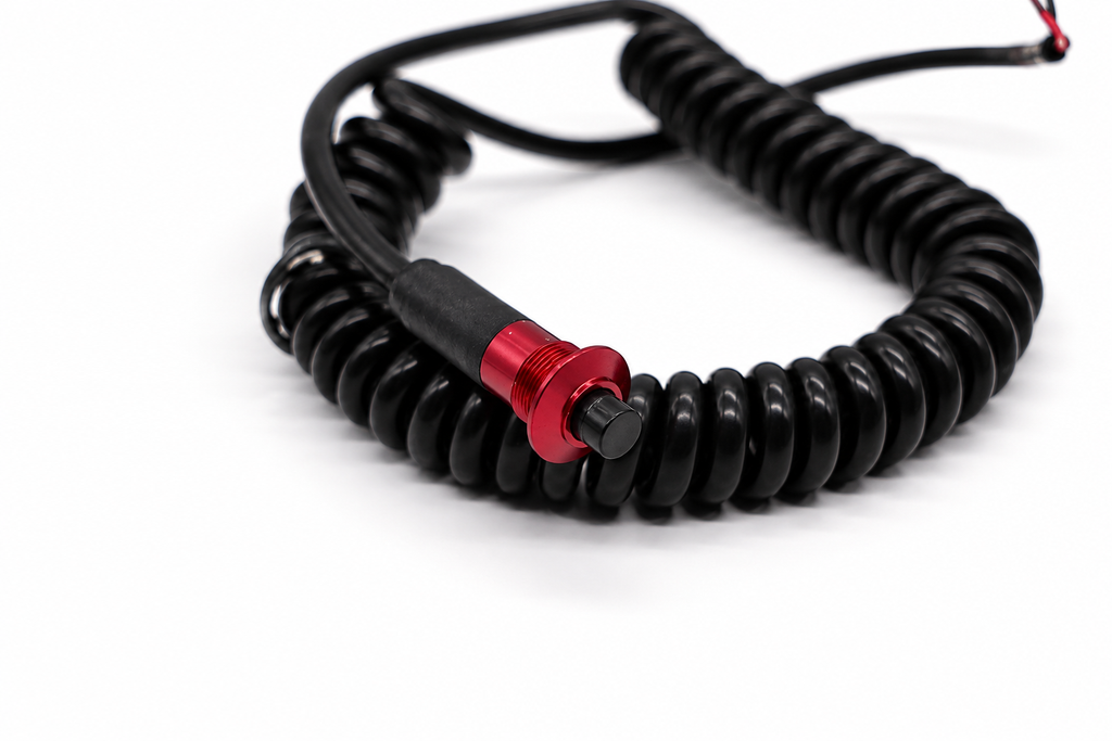 Red Pin Head Momentary Push Button Switch w/ 6' Retractable Cord – 810101R - Granatelli Motor Sports