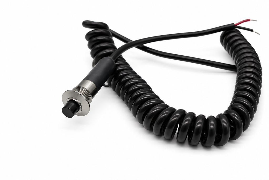 Silver Pin Head Momentary Push Button Switch w/ 6' Retractable Cord – 810101SL - Granatelli Motor Sports