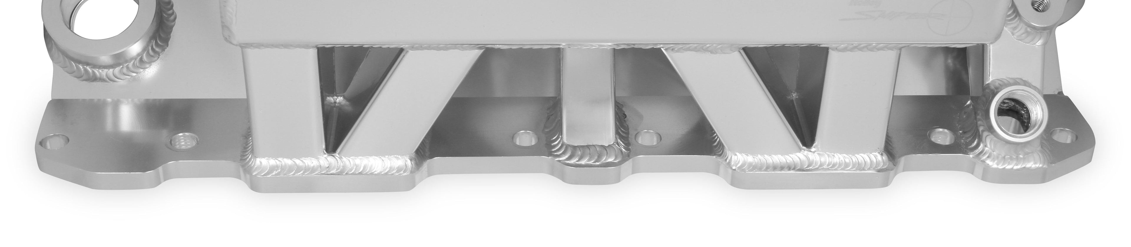 Sheet Metal Fabricated Intake Manifold SBC Single Plane Carbureted Silver with Sniper Logo