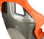 NRG FRP Bucket Seat ULTRA Edition W/ Grey Pearlized Back / Orange Microfiber Material - Large