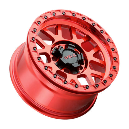 Weld Off-Road W905 17X9 Cinch Beadlock 5X127 5X139.7 ET-12 BS4.50 Candy Red / Red Ring 87.1