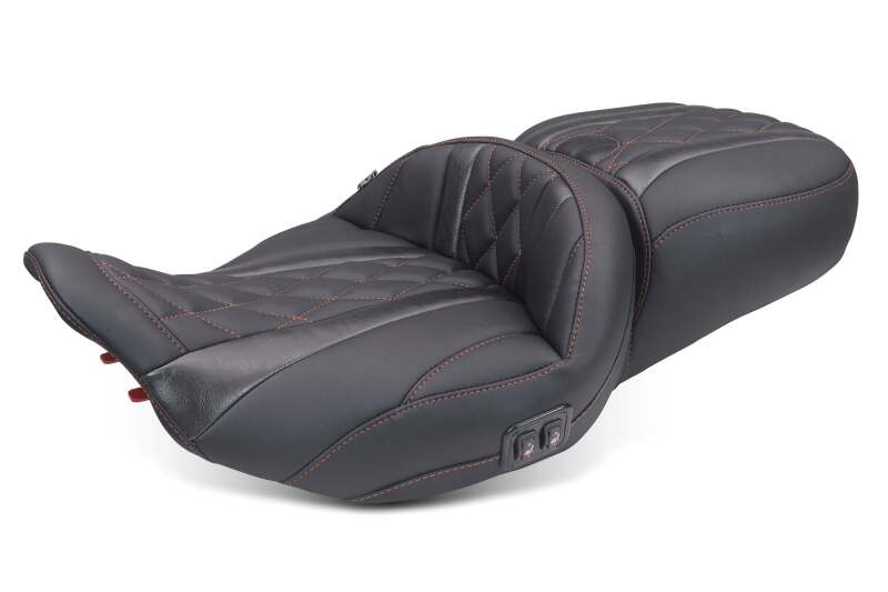 Mustang 23-26 Harley CVO Road Glide Street Glide Heated Deluxe Diamond ST 1pc 2Up Blk w/Bea Thread