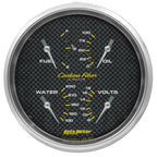 AutoMeter Carbon Fiber Quad Gauge 5in. 0 Ohm (E) - 90 Ohm (F) Electric