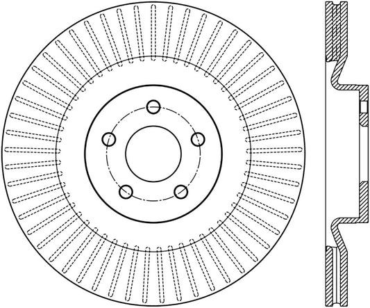 StopTech Sport Slotted 16-18 Ford Focus RS Front Right CRYO Rotor