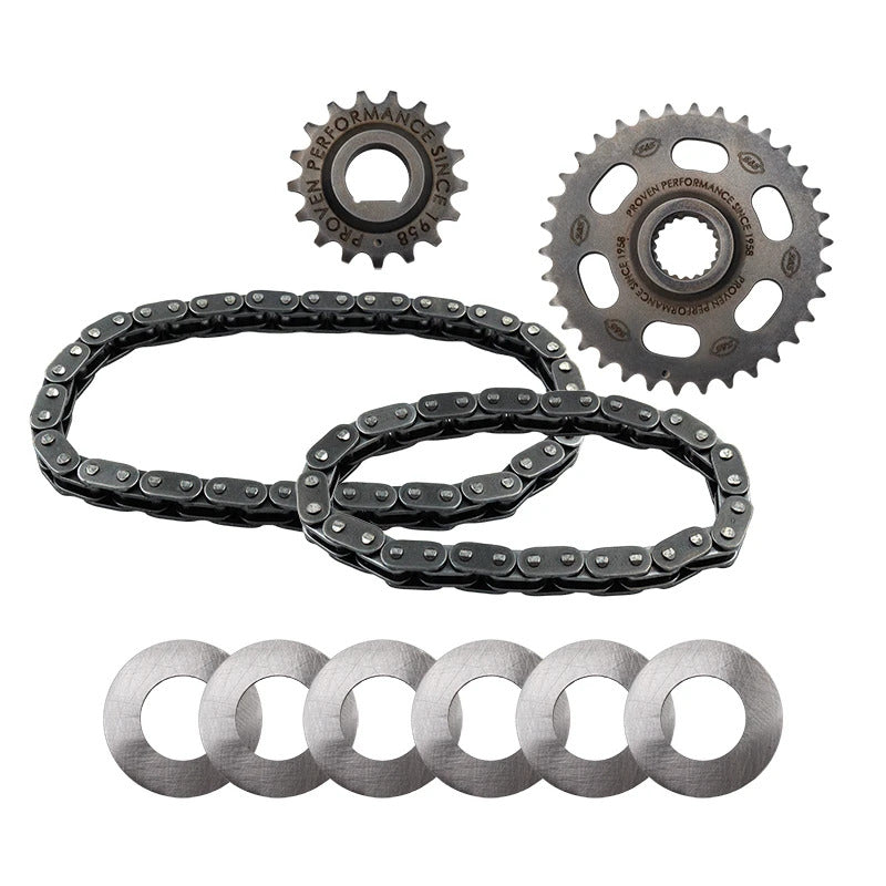 S&S Cycle 07-17 BT Camshaft Chain Drive Kit - Incl. Chain, Sprockets, & Shims