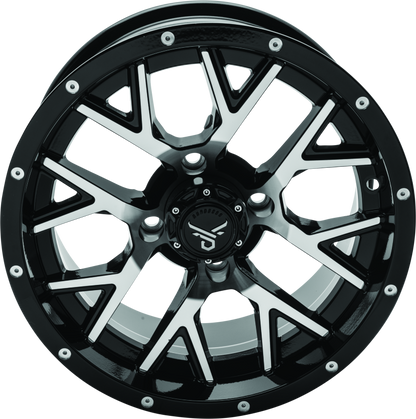 QuadBoss Barbwire 14X7 - 5+2 - 4/110 - Black Machined