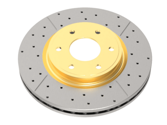 DBA 86-92 Mazda RX7 Rear Gold Cross-Drilled & Slotted Street Series Rotor