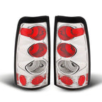 Raxiom 99-02 Chevrolet Silverado 1500 Fleetside Axial Series Tail Lights- Chrome - Red/Clear Lens